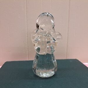 Vintage Elegant Clear Glass Angel Figurine Paperweight